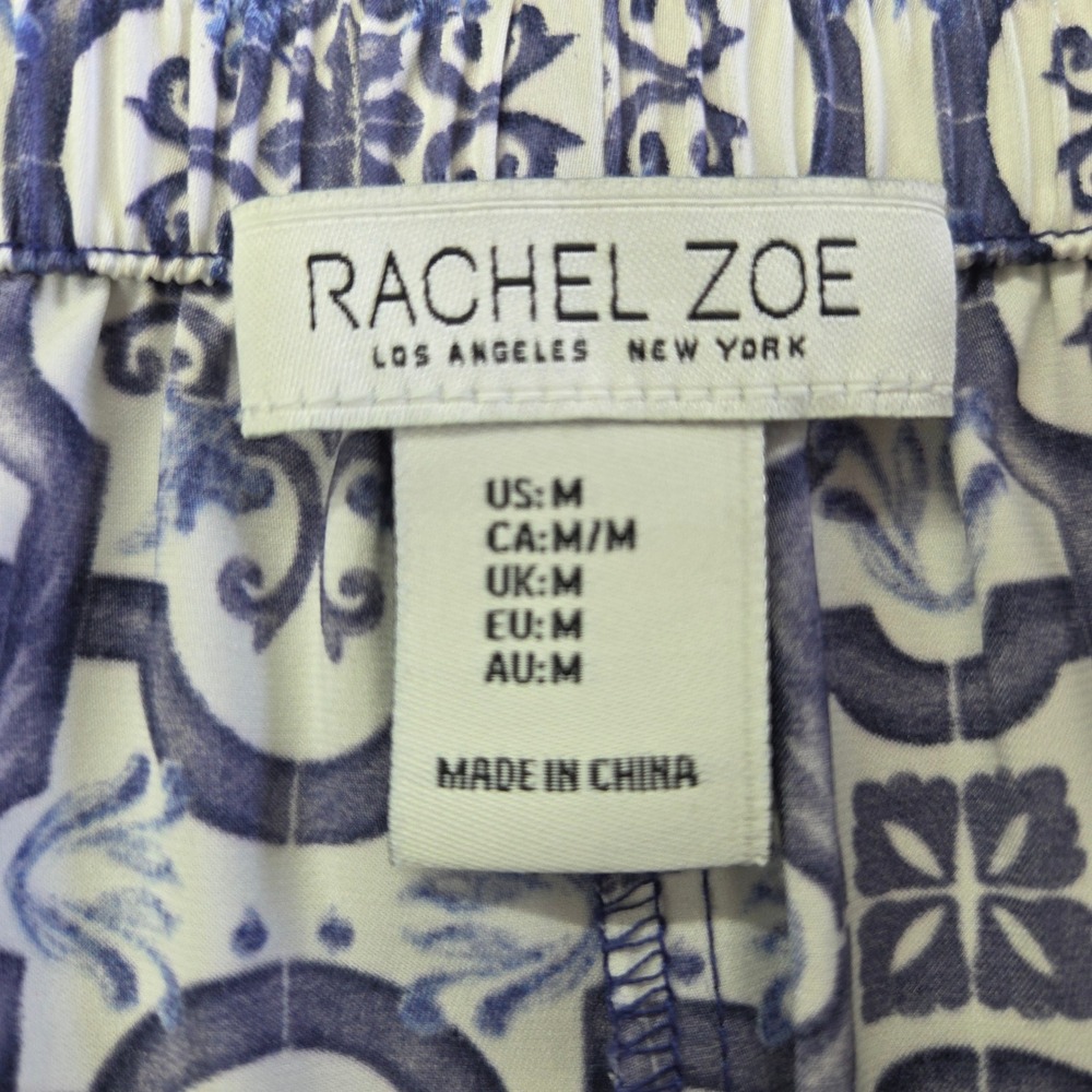 Rachel Zoe Grecian White and Blue Wide Leg Jumpsuit Pants- M - Picture 3 of 8